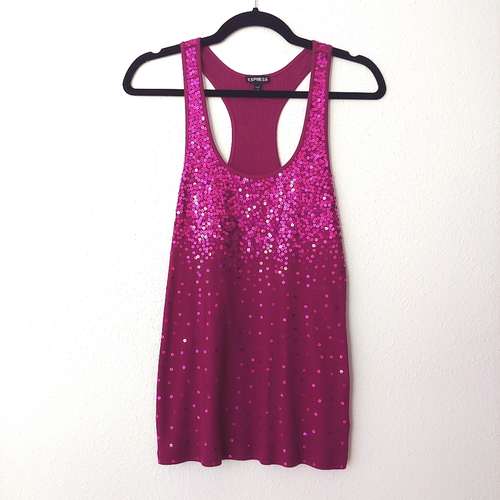 EXPRESS | Hot Pink Sequin Tank